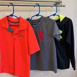 Boys Under Armour size 6 jacket, polo and shirt